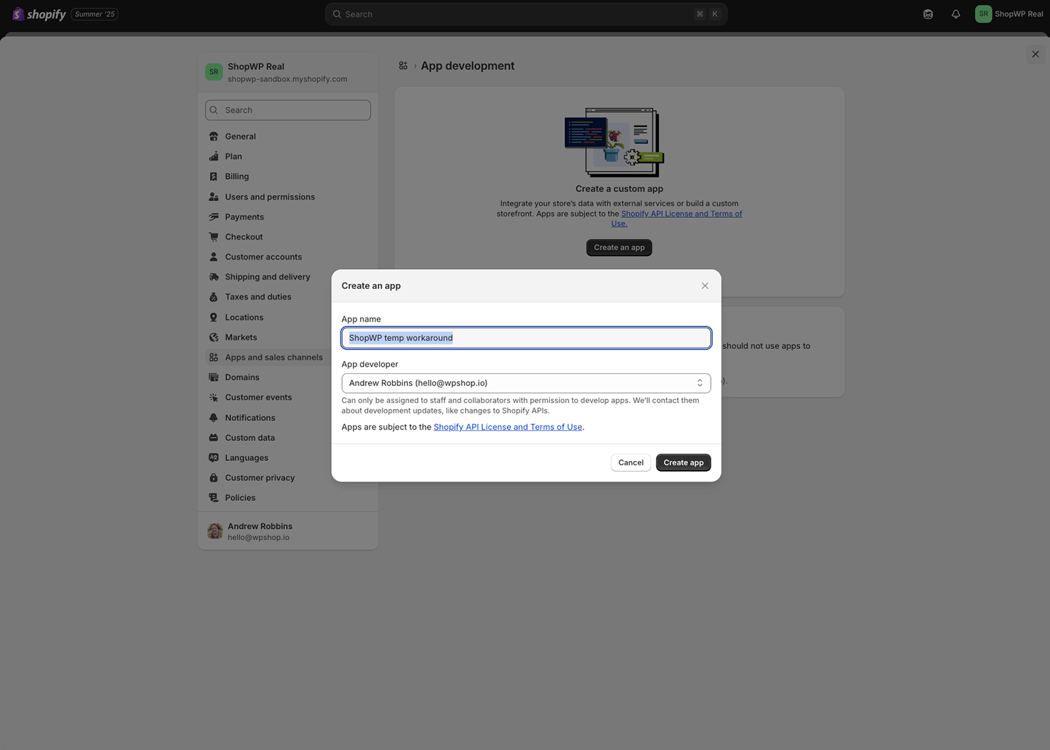 ShopWP app work around 2