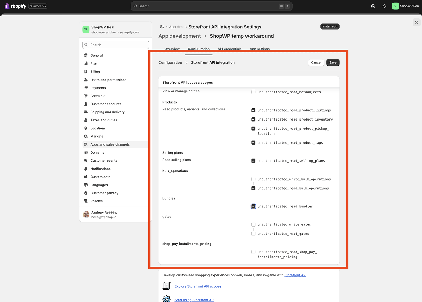ShopWP app work around 2