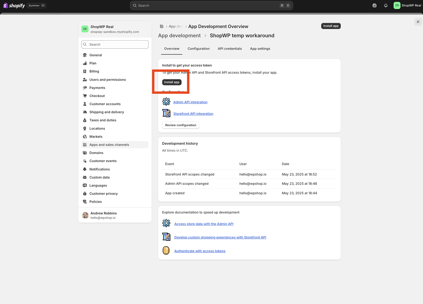 ShopWP app work around 2