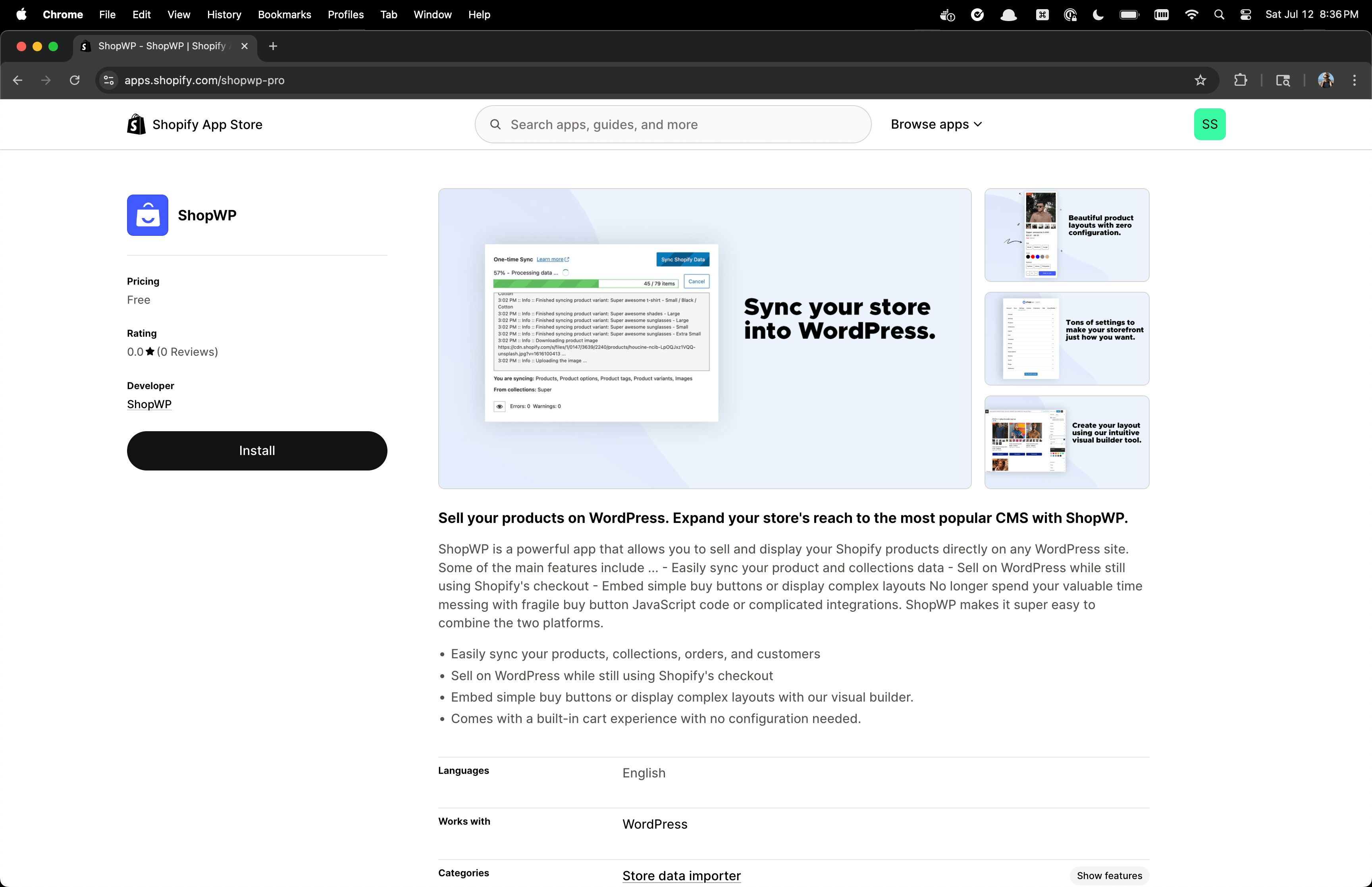 ShopWP Disconnect page