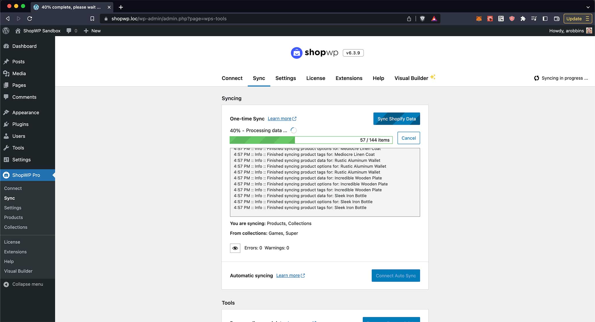 The ShopWP syncing process